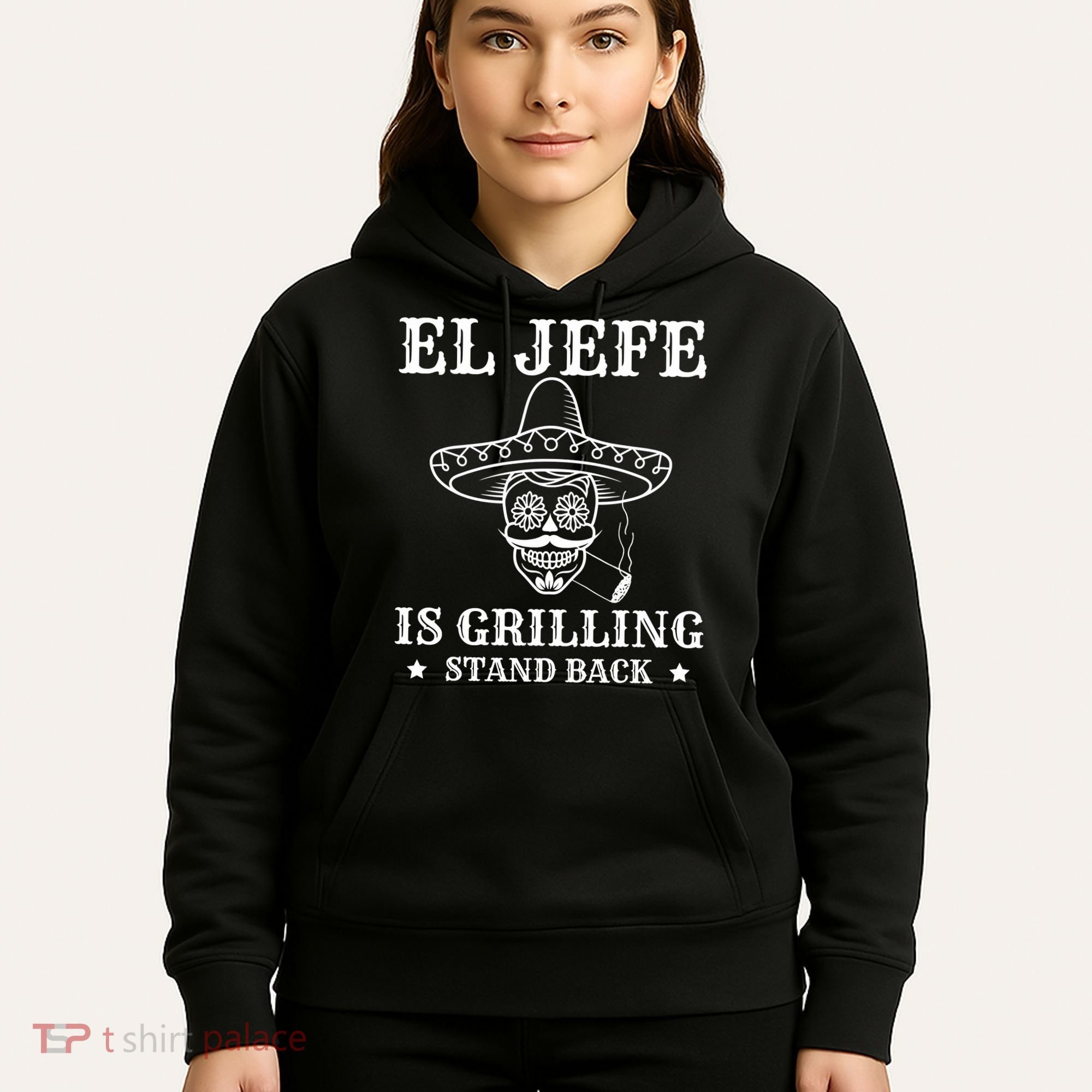 El Jefe Is Grilling Funny Mexican Dad BBQ Grill Hoodie