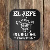 El Jefe Is Grilling Funny Mexican Dad BBQ Grill Coaster thumb 0