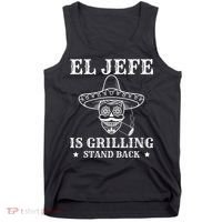 El Jefe Is Grilling Funny Mexican Dad BBQ Grill Tank Top thumb 0