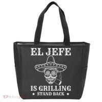 El Jefe Is Grilling Funny Mexican Dad BBQ Grill Tote Bag thumb 0