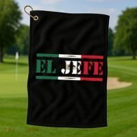 El Jefe Mexican Chef Hispanic Boss Mexico Dia De Los Muertos Golf Towel thumb 1