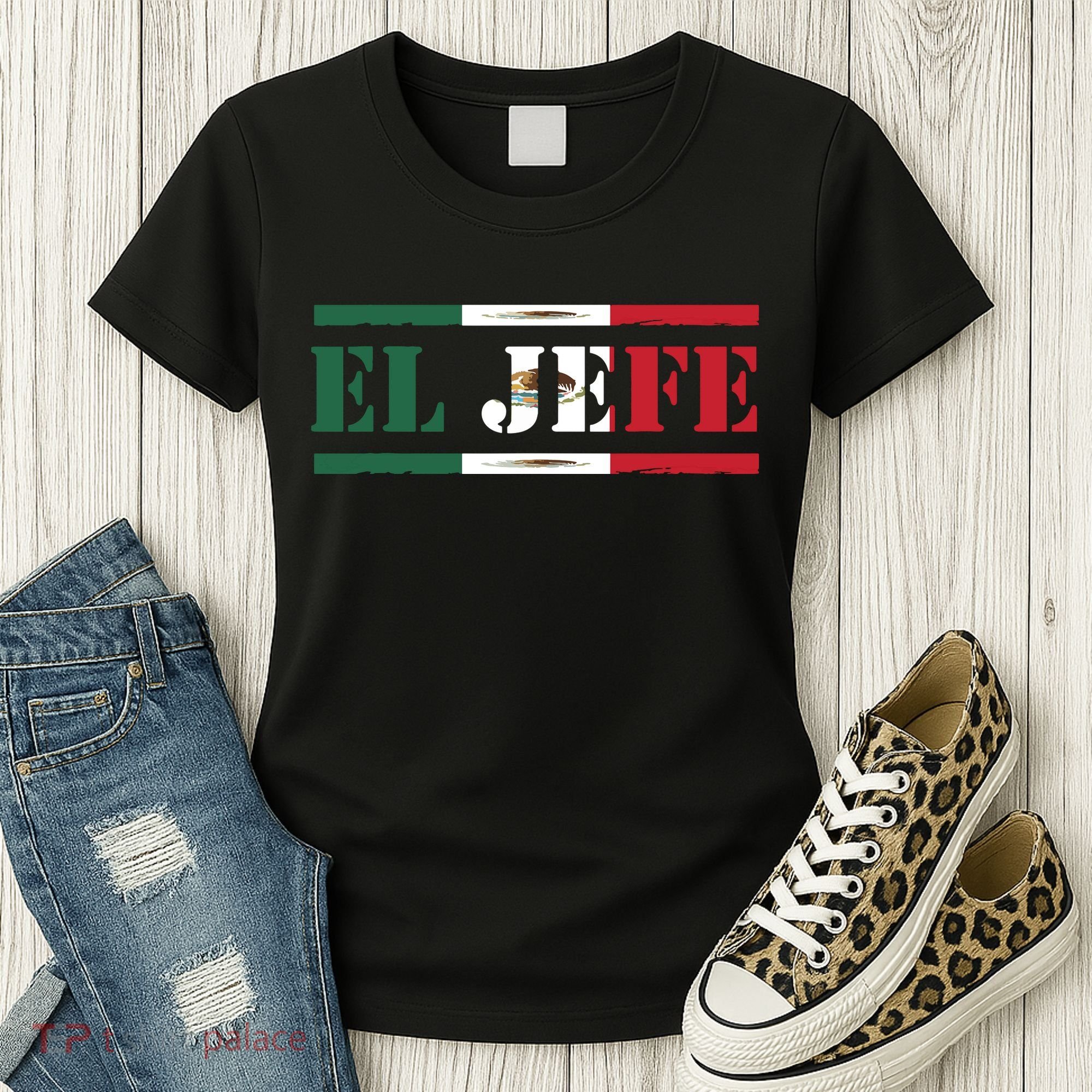 El Jefe Mexican Chef Hispanic Boss Mexico Dia De Los Muertos Women's T-Shirt
