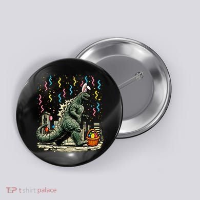 Easter Japanese Monster Bunny Ears Kaiju Button