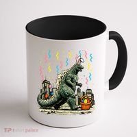 Easter Japanese Monster Bunny Ears Kaiju Coffee Mug thumb 1