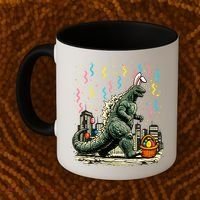 Easter Japanese Monster Bunny Ears Kaiju Coffee Mug thumb 2