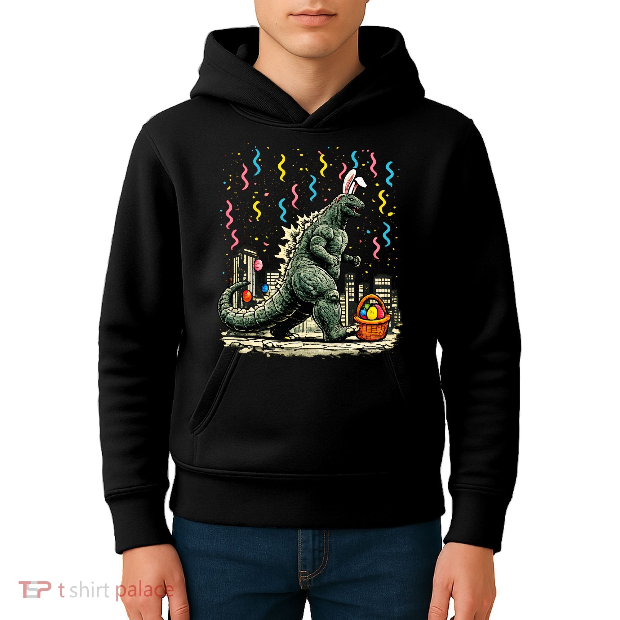 Easter Japanese Monster Bunny Ears Kaiju Kids Hoodie
