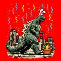 Easter Japanese Monster Bunny Ears Kaiju Santa Hat thumb 1