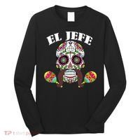 El Jefe Mexican Boss Sugar Skull Day Of The Dead Long Sleeve Shirt thumb 0