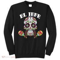 El Jefe Mexican Boss Sugar Skull Day Of The Dead Sweatshirt thumb 0