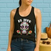 El Jefe Mexican Boss Sugar Skull Day Of The Dead Women's Tank Top thumb 2