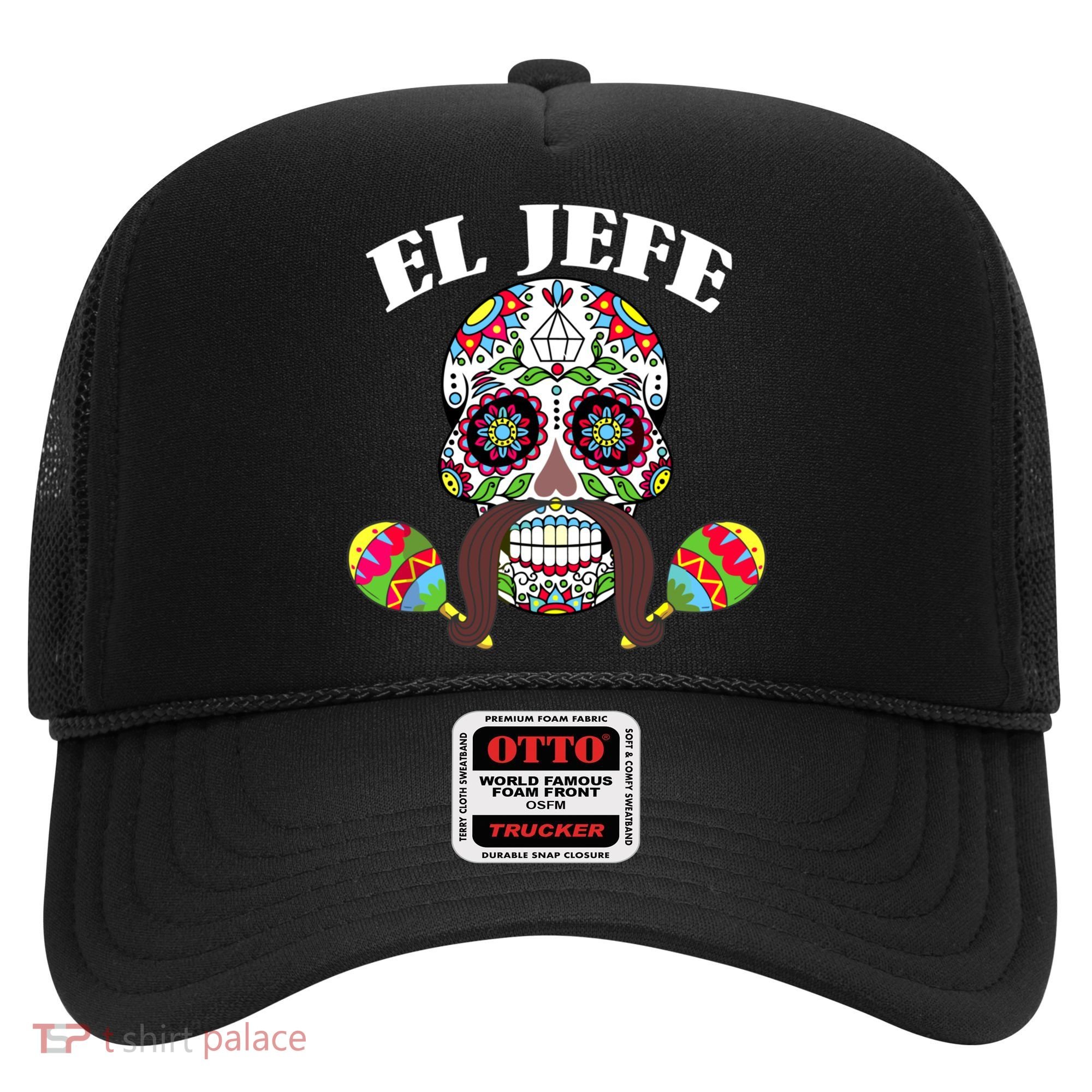 El Jefe Mexican Boss Sugar Skull Day Of The Dead Hat