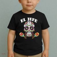 El Jefe Mexican Boss Sugar Skull Day Of The Dead Toddler T-Shirt thumb 2