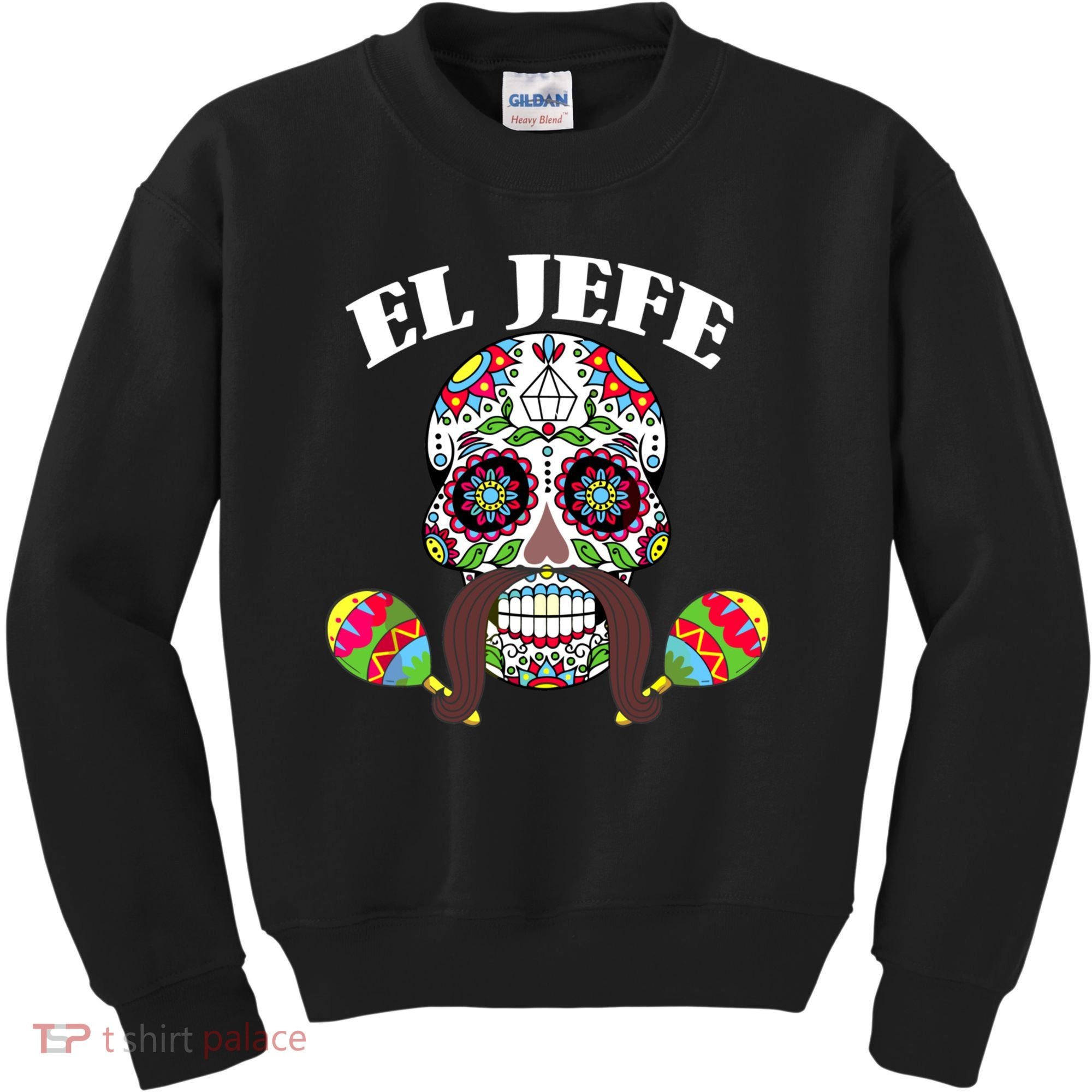 El Jefe Mexican Boss Sugar Skull Day Of The Dead Kids Sweatshirt