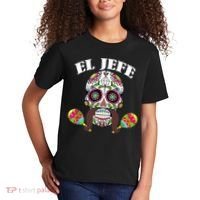 El Jefe Mexican Boss Sugar Skull Day Of The Dead Kids T-Shirt thumb 2