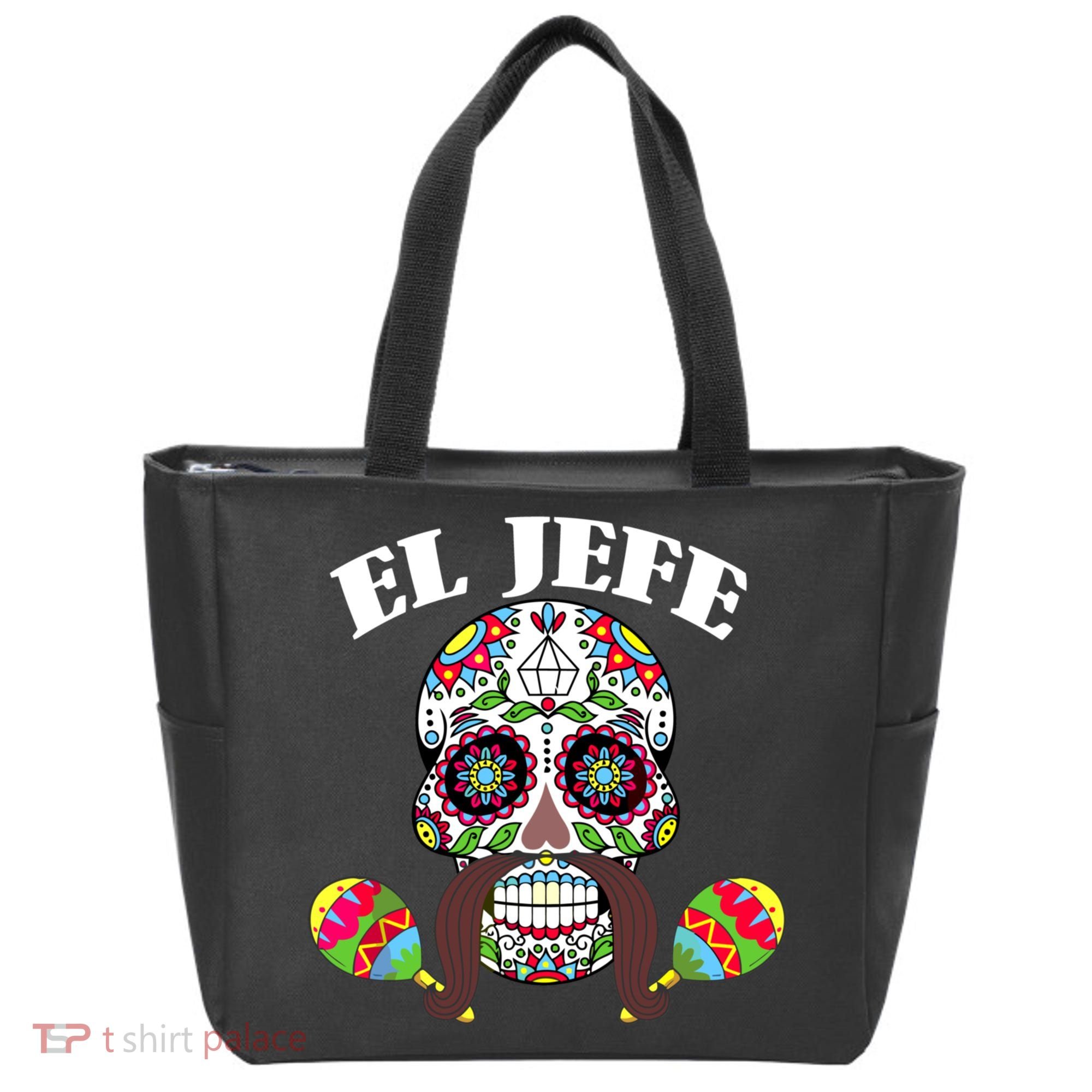 El Jefe Mexican Boss Sugar Skull Day Of The Dead Tote Bag