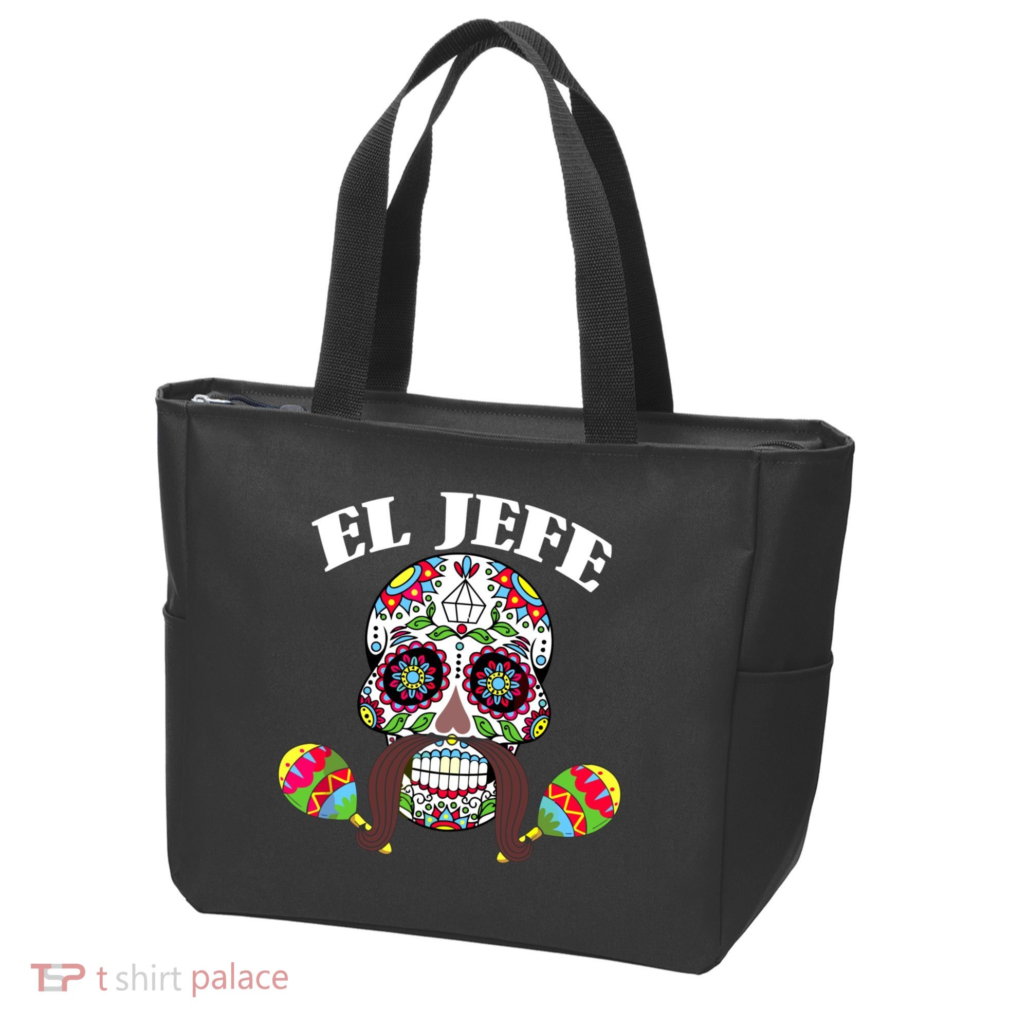 El Jefe Mexican Boss Sugar Skull Day Of The Dead Tote Bag