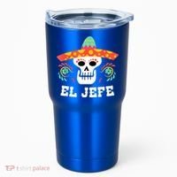 El Jefe Mexican Skull Day Of The Dead Tumbler thumb 0