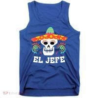 El Jefe Mexican Skull Day Of The Dead Tank Top thumb 0