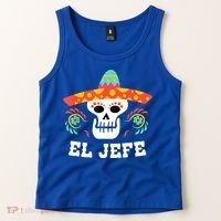 El Jefe Mexican Skull Day Of The Dead Tank Top thumb 2