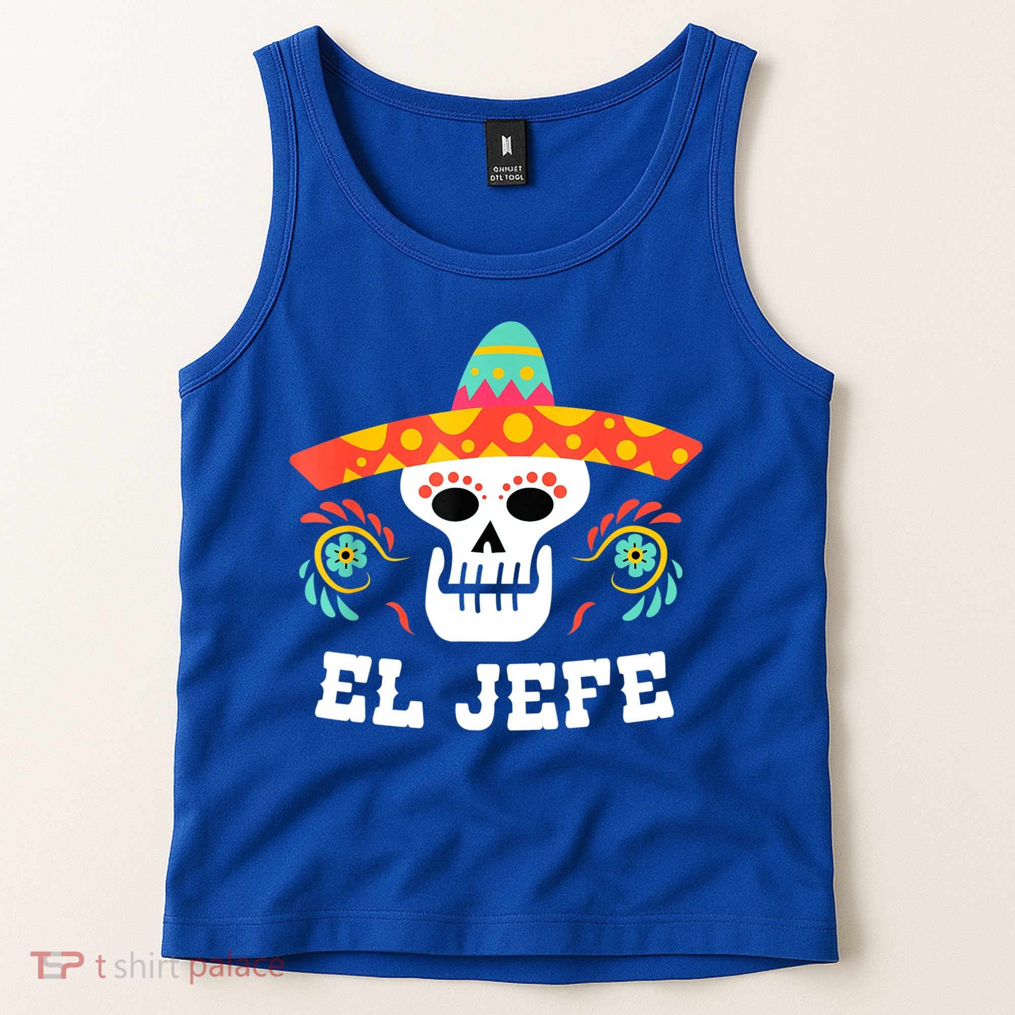 El Jefe Mexican Skull Day Of The Dead Tank Top