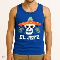 El Jefe Mexican Skull Day Of The Dead Tank Top thumb 3