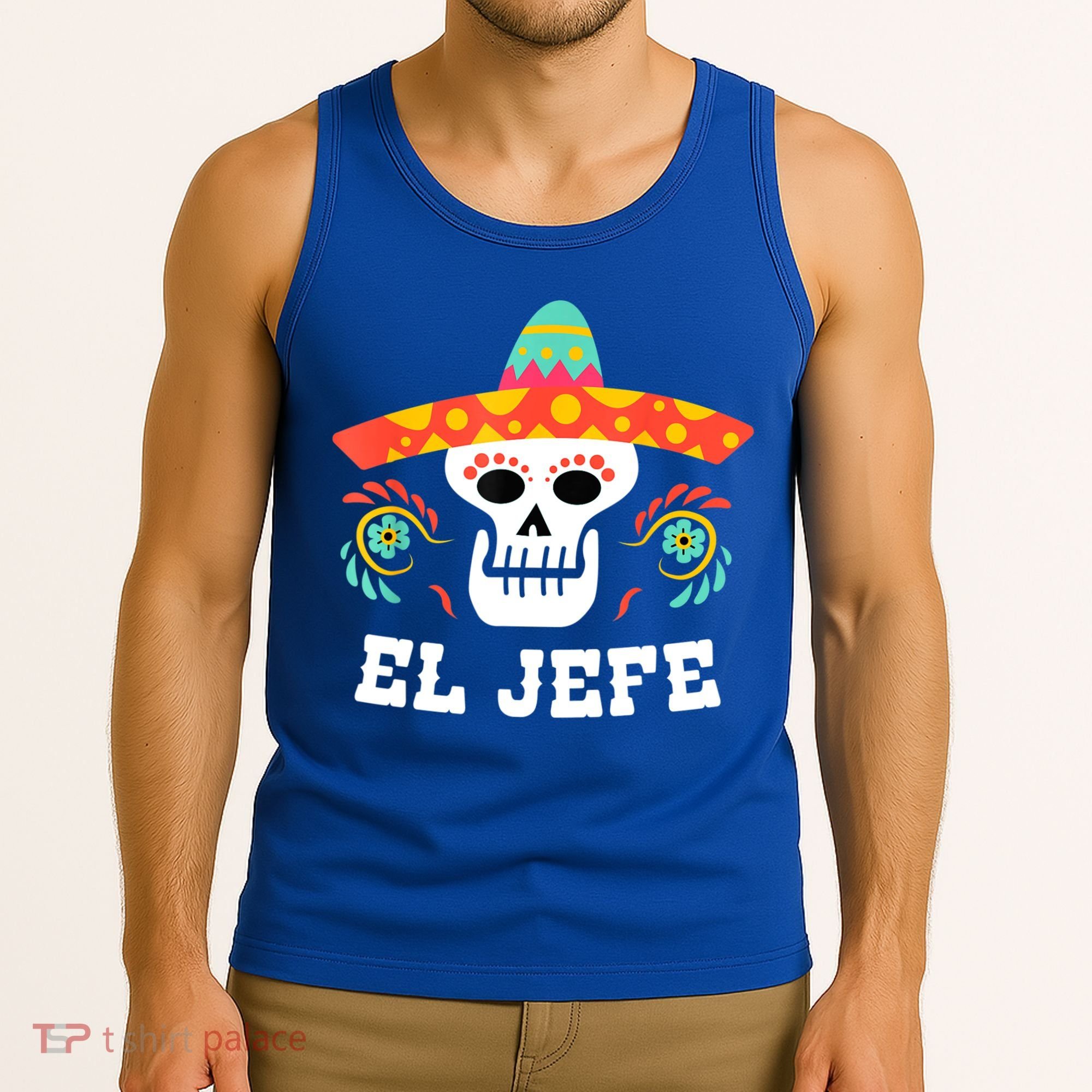 El Jefe Mexican Skull Day Of The Dead Tank Top