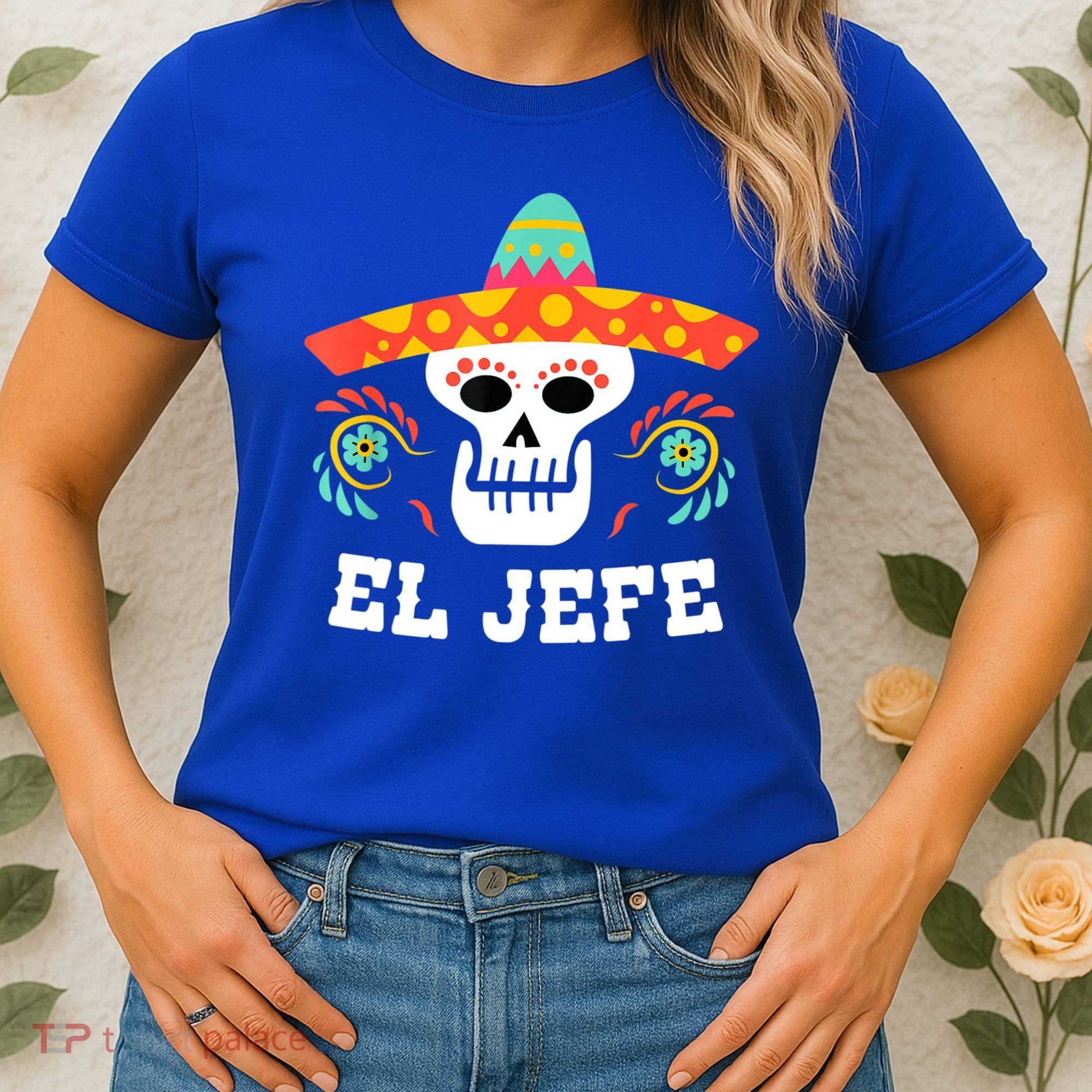 El Jefe Mexican Skull Day Of The Dead Women's T-Shirt