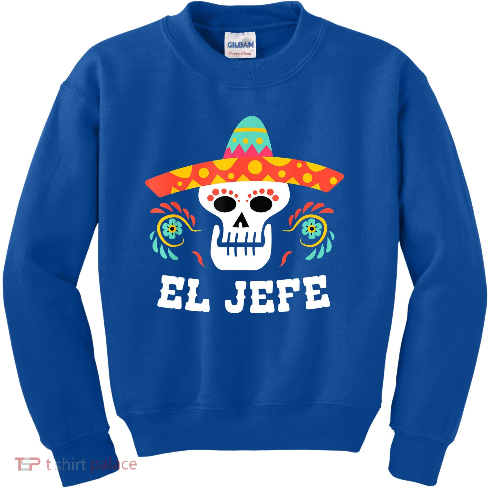 El Jefe Mexican Skull Day Of The Dead Kids Sweatshirt