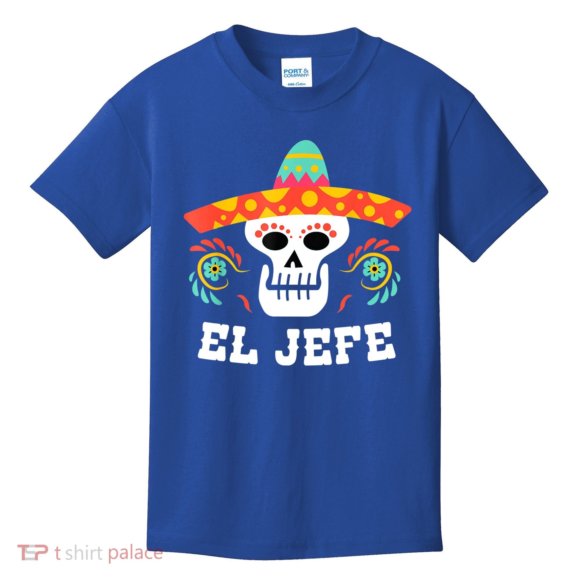 El Jefe Mexican Skull Day Of The Dead Kids T-Shirt