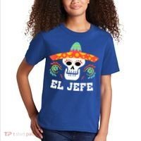 El Jefe Mexican Skull Day Of The Dead Kids T-Shirt thumb 2