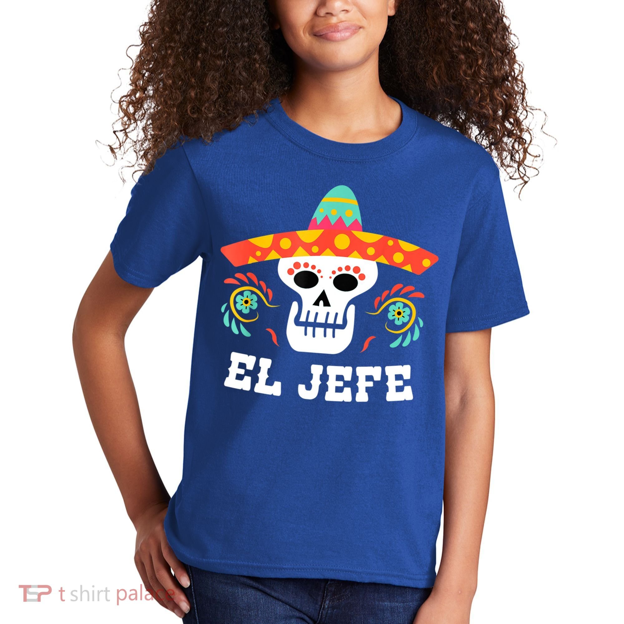 El Jefe Mexican Skull Day Of The Dead Kids T-Shirt