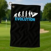 Evolution Jet Ski Funny Water Sport Boating Gift Golf Towel thumb 1