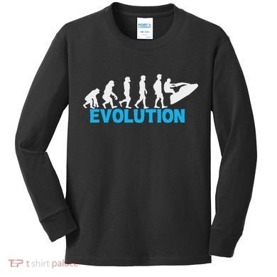 Evolution Jet Ski Funny Water Sport Boating Gift Kids Long Sleeve Shirt