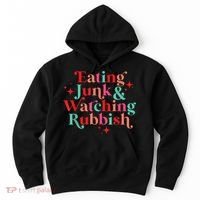 Eating Junk & Watching Rubbish Funny Christmas Hoodie thumb 0