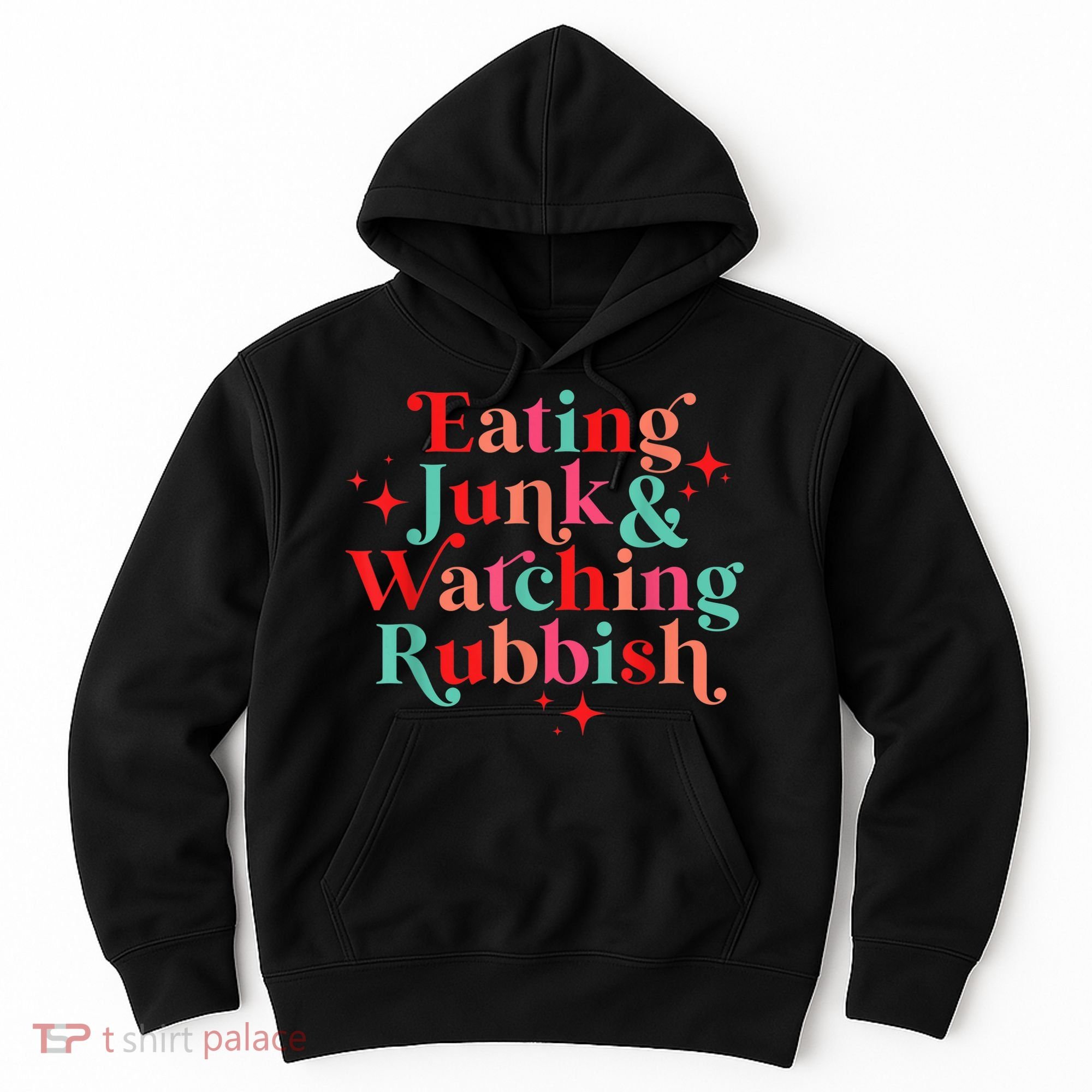 Eating Junk & Watching Rubbish Funny Christmas Hoodie