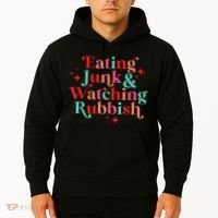 Eating Junk & Watching Rubbish Funny Christmas Hoodie thumb 2