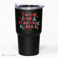 Eating Junk & Watching Rubbish Funny Christmas Tumbler thumb 0