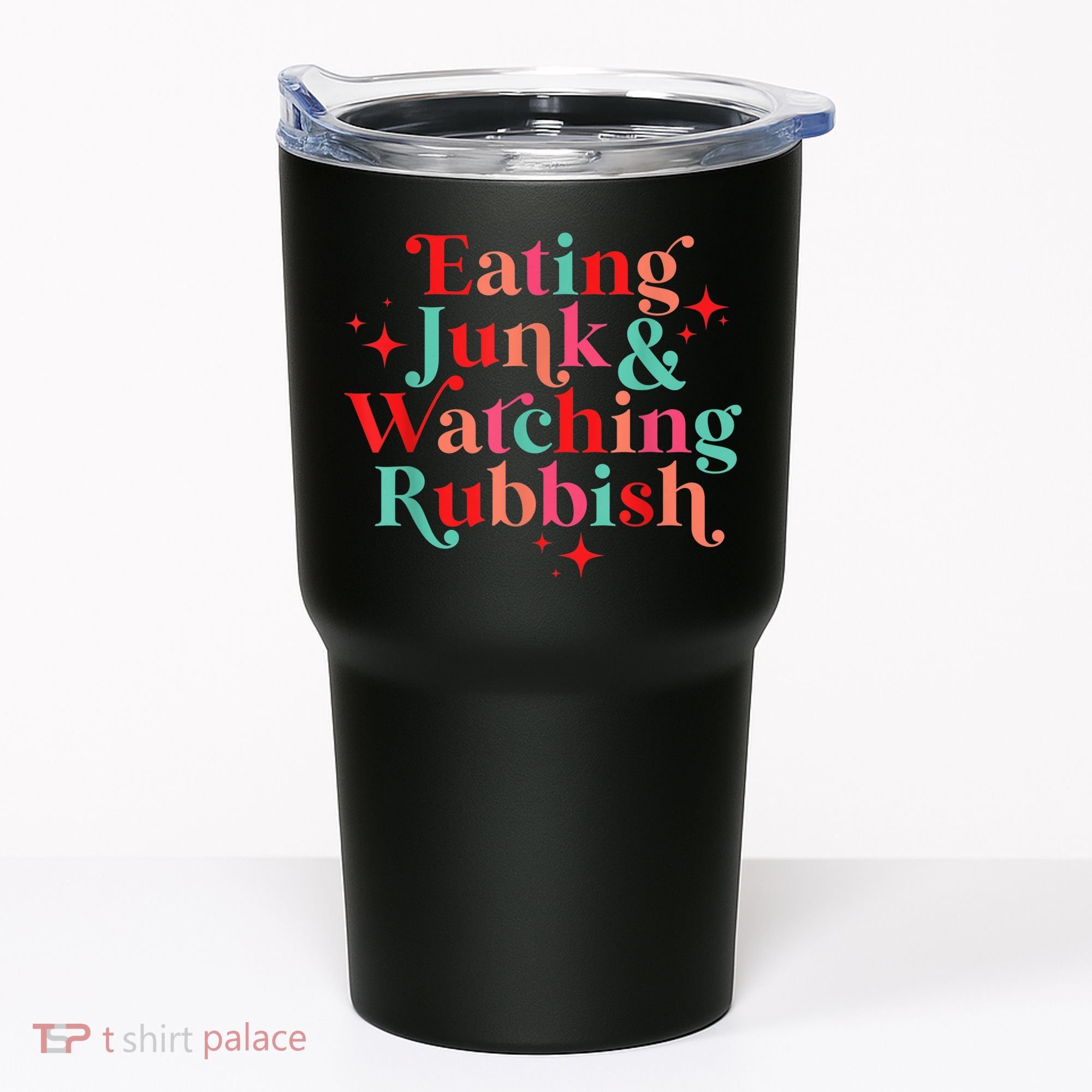 Eating Junk & Watching Rubbish Funny Christmas Tumbler