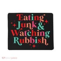 Eating Junk & Watching Rubbish Funny Christmas Mousepad thumb 0