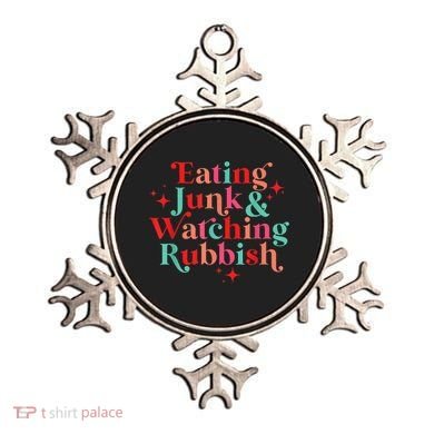 Eating Junk & Watching Rubbish Funny Christmas Ornament