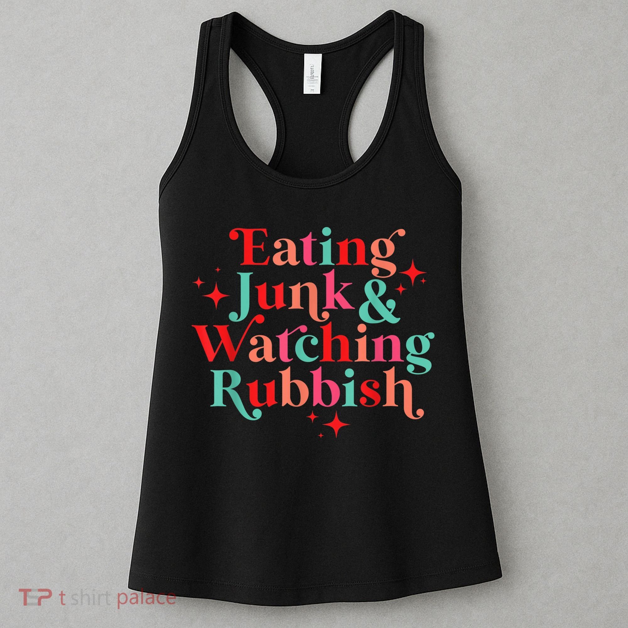 Eating Junk & Watching Rubbish Funny Christmas Women's Tank Top