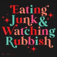 Eating Junk & Watching Rubbish Funny Christmas Women's Tank Top thumb 5