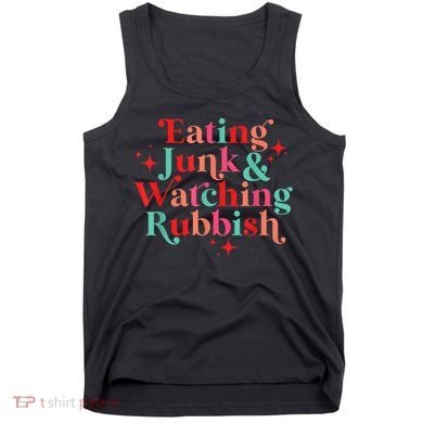 Eating Junk & Watching Rubbish Funny Christmas Tank Top