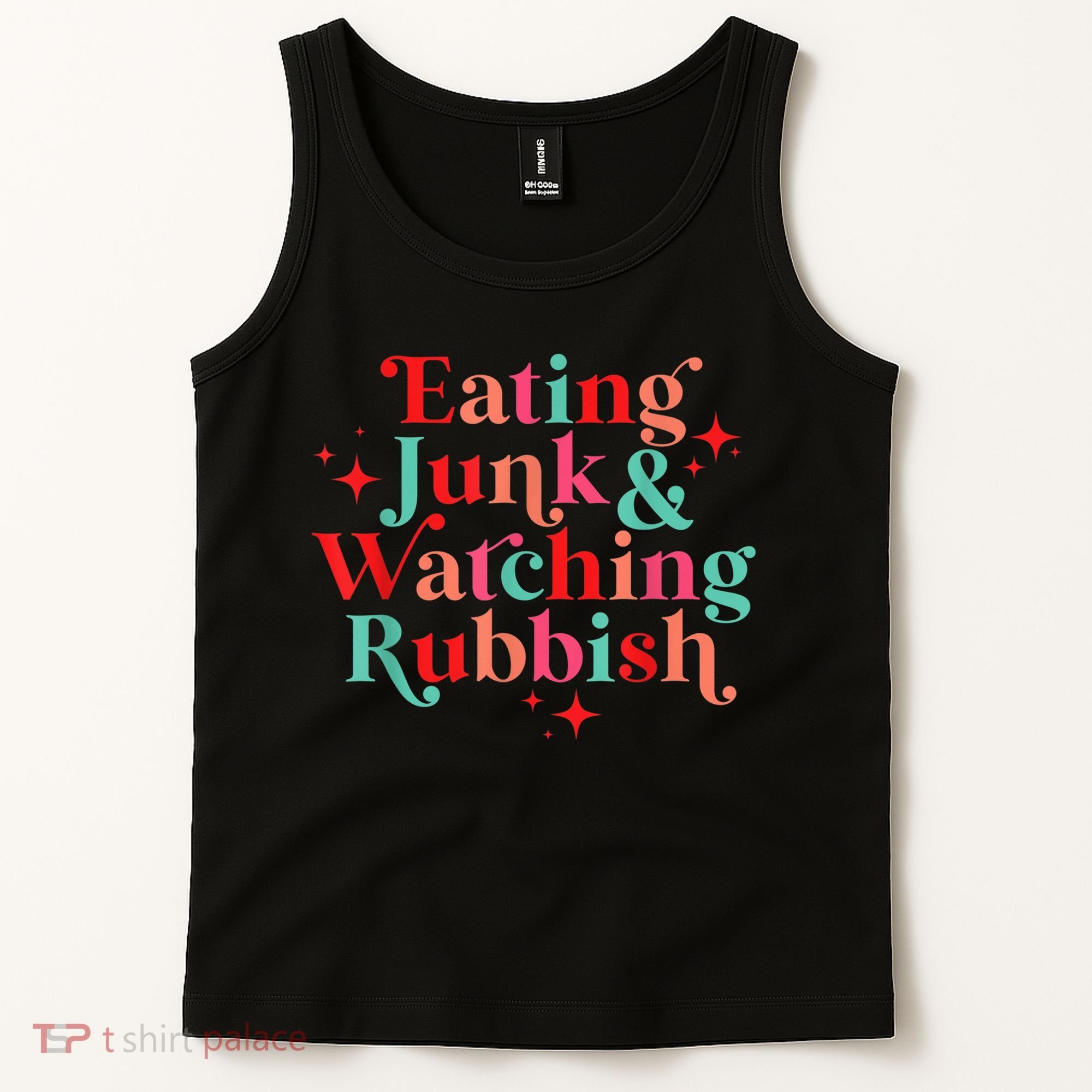 Eating Junk & Watching Rubbish Funny Christmas Tank Top