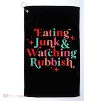 Eating Junk & Watching Rubbish Funny Christmas Golf Towel thumb 0
