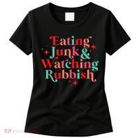 Eating Junk & Watching Rubbish Funny Christmas Women's T-Shirt thumb 0