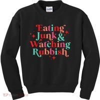 Eating Junk & Watching Rubbish Funny Christmas Kids Sweatshirt thumb 0