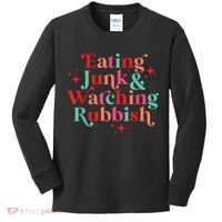 Eating Junk & Watching Rubbish Funny Christmas Kids Long Sleeve Shirt thumb 0