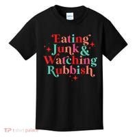 Eating Junk & Watching Rubbish Funny Christmas Kids T-Shirt thumb 0