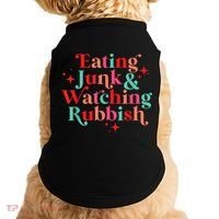 Eating Junk & Watching Rubbish Funny Christmas Doggie Tank thumb 0